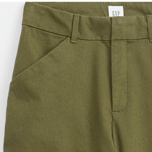 GAP High Rise Slim Stretch Khakis Chino Ankle Pants Work Black 10 PETITE  NWT - Picture 4 of 10